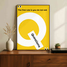 Minimalist Yellow Quote Typography Poster | Vertical Borderless Art Frame Poster Premium Wall Art Canvas by MeriDeewar