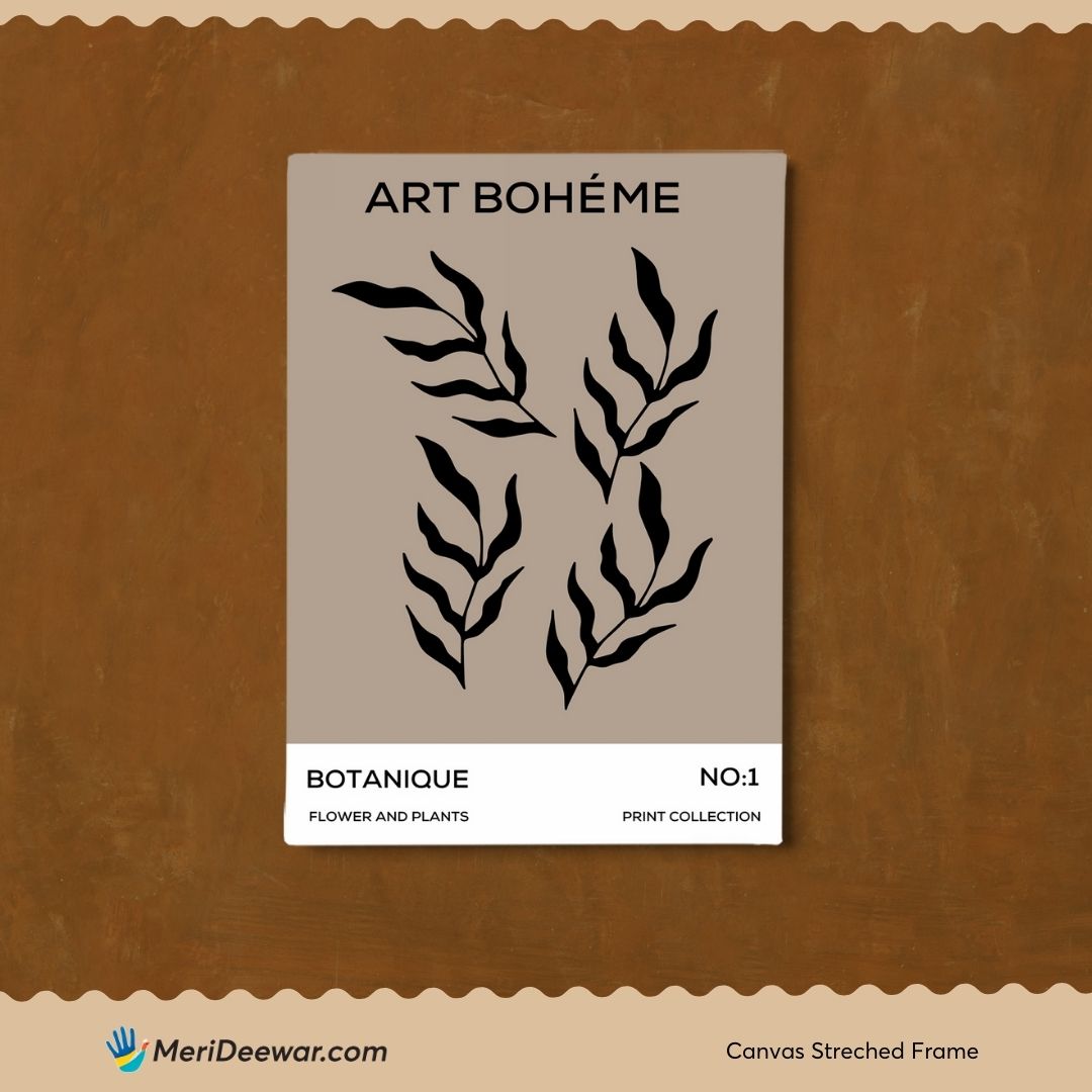 Modern Boho Abstract Matisse Picasso Leaves Wall Art 3 : 4 Vertical New Premium Wall Art Canvas by MeriDeewar