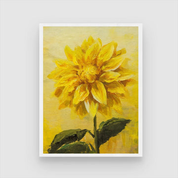 Modern Dahlia Flower Abstract Painting for Living Room 3 : 4 Vertical New Premium Wall Art Canvas by MeriDeewar
