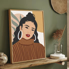 Modern Elegance – Stylish Woman Portrait Wall Art Print 2 : 3 Vertical Premium Wall Art Canvas by MeriDeewar