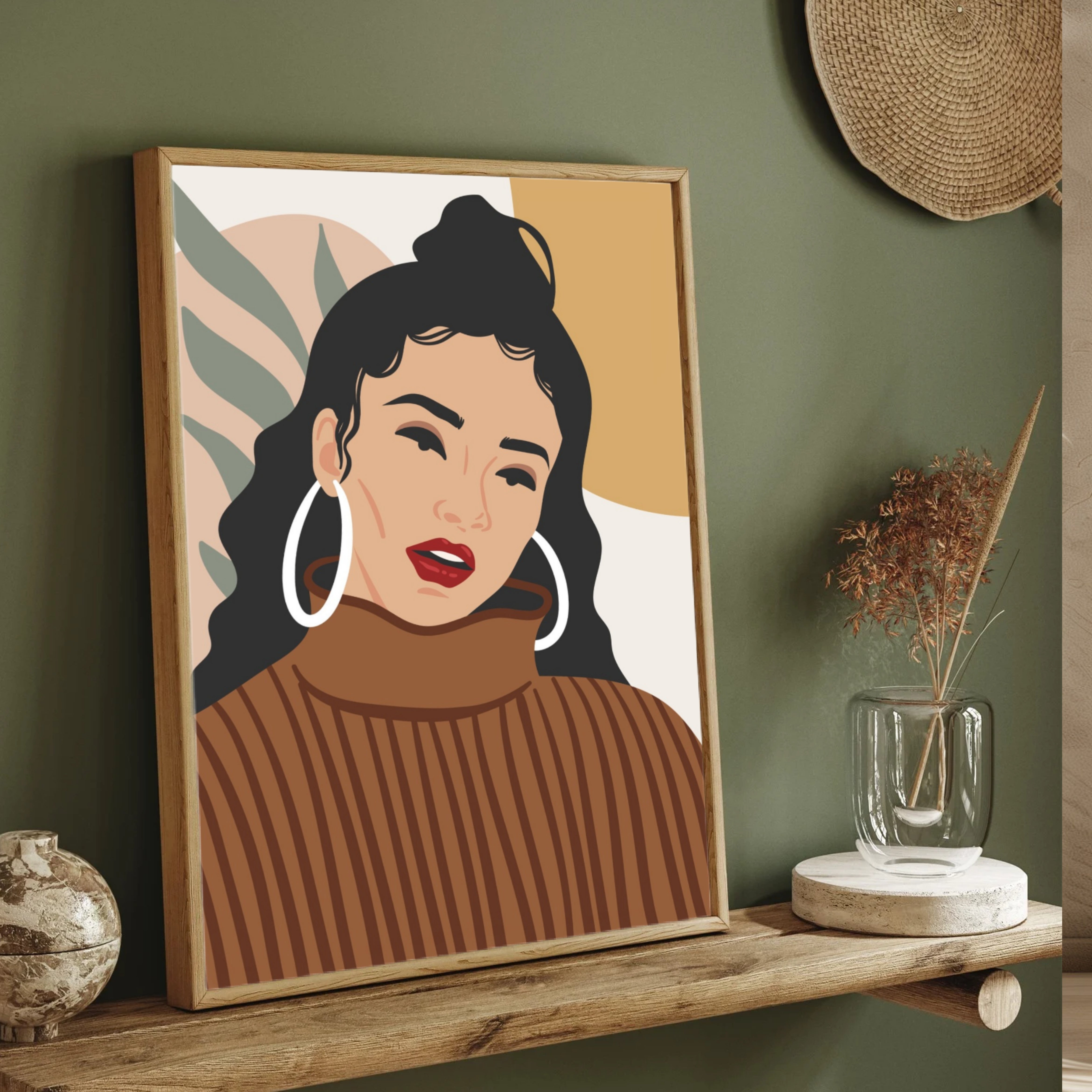 Modern Elegance – Stylish Woman Portrait Wall Art Print 2 : 3 Vertical Premium Wall Art Canvas by MeriDeewar