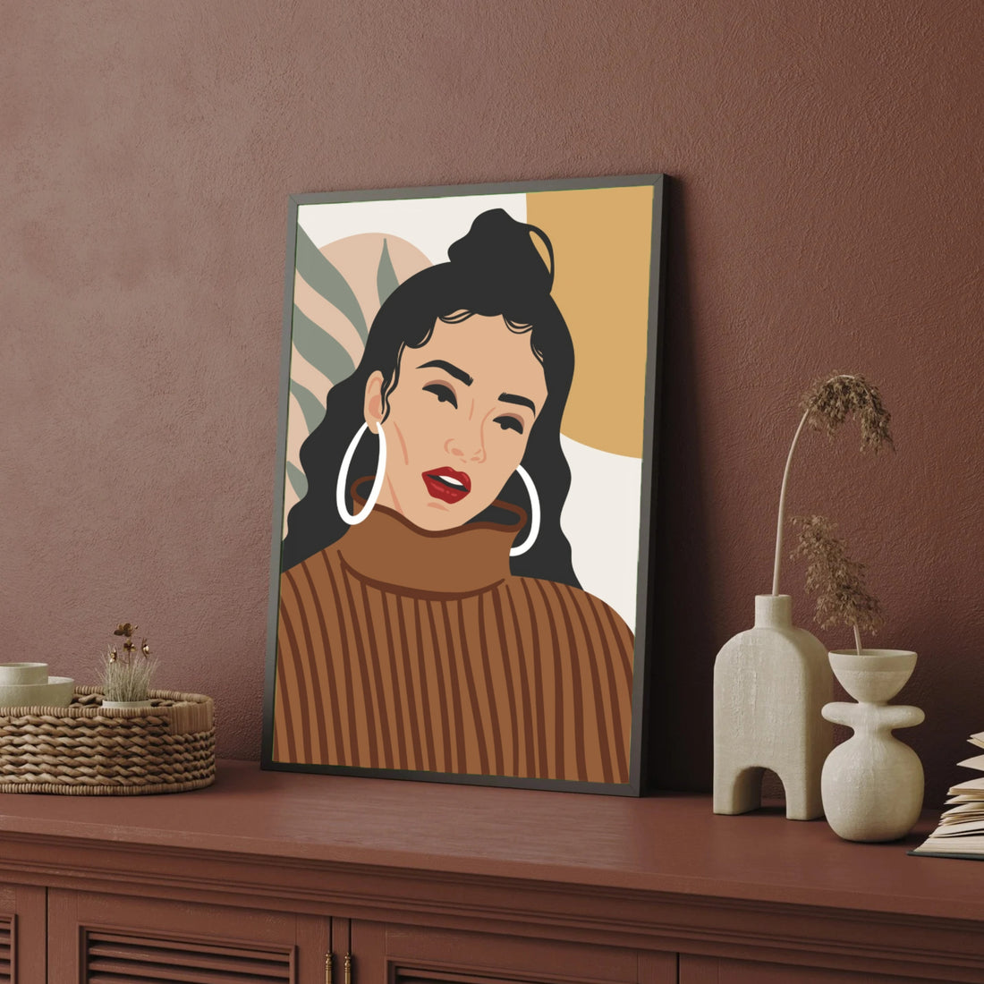 Modern Elegance – Stylish Woman Portrait Wall Art Print 2 : 3 Vertical Premium Wall Art Canvas by MeriDeewar