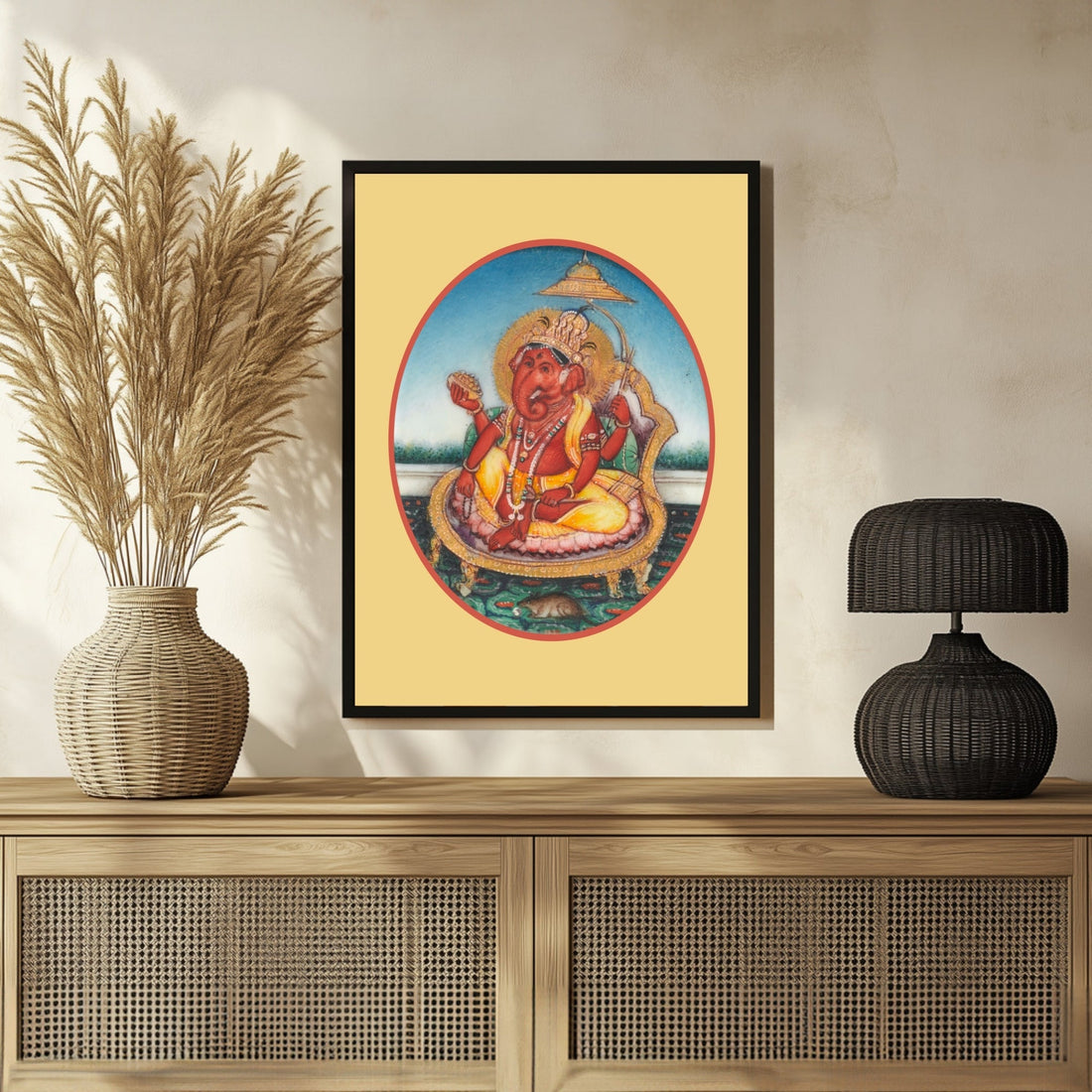 Modern Ganesha Artwork | Unique Indian Painting | MeriDeewar.com 3 : 4 Vertical New Premium Wall Art Canvas by MeriDeewar
