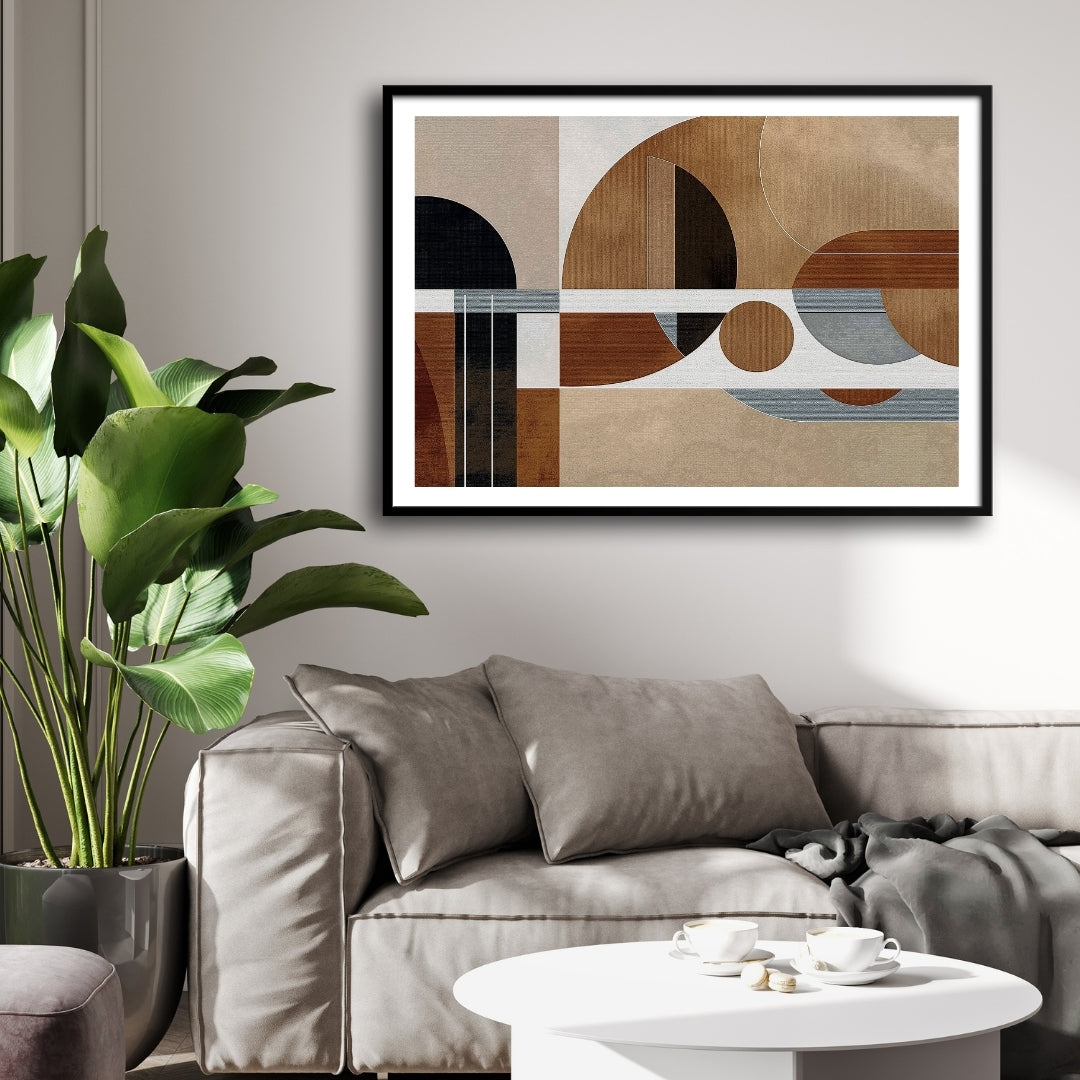 Modern Geometry – Minimal Architectural Abstract Wall Art Print 2 : 3 Horizontal Premium Wall Art Canvas by MeriDeewar