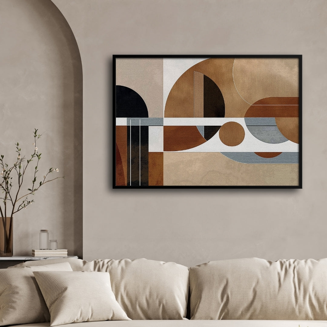 Modern Geometry – Minimal Architectural Abstract Wall Art Print 2 : 3 Horizontal Premium Wall Art Canvas by MeriDeewar