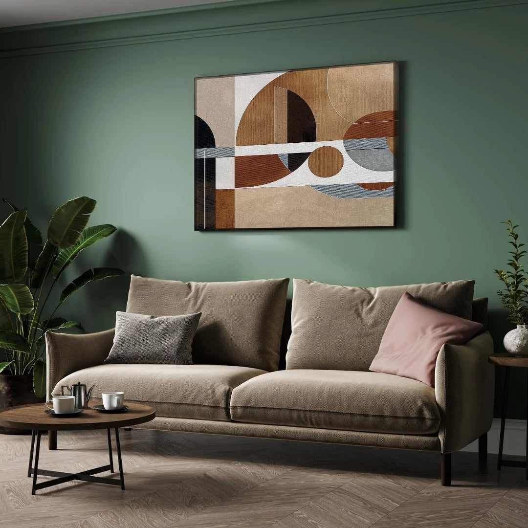 Modern Geometry – Minimal Architectural Abstract Wall Art Print 2 : 3 Horizontal Premium Wall Art Canvas by MeriDeewar