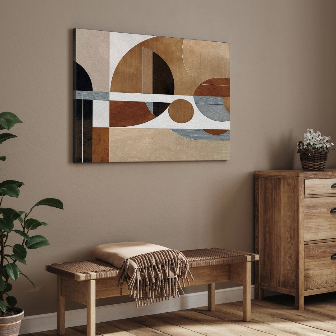 Modern Geometry – Minimal Architectural Abstract Wall Art Print 2 : 3 Horizontal Premium Wall Art Canvas by MeriDeewar