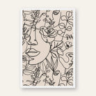 Modern Scandinavian Minimalist Botanical Faces Line Art Poster | Vertical Contemporary Boho White Framed Wall Art 2 : 3 Vertical Premium Wall Art Canvas by MeriDeewar