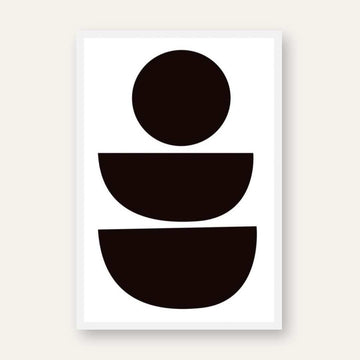 Modern Scandinavian Minimalist Geometric Balanced Shapes Poster | Vertical Contemporary Boho White Framed Wall Art 2 : 3 Vertical Premium Wall Art Canvas by MeriDeewar