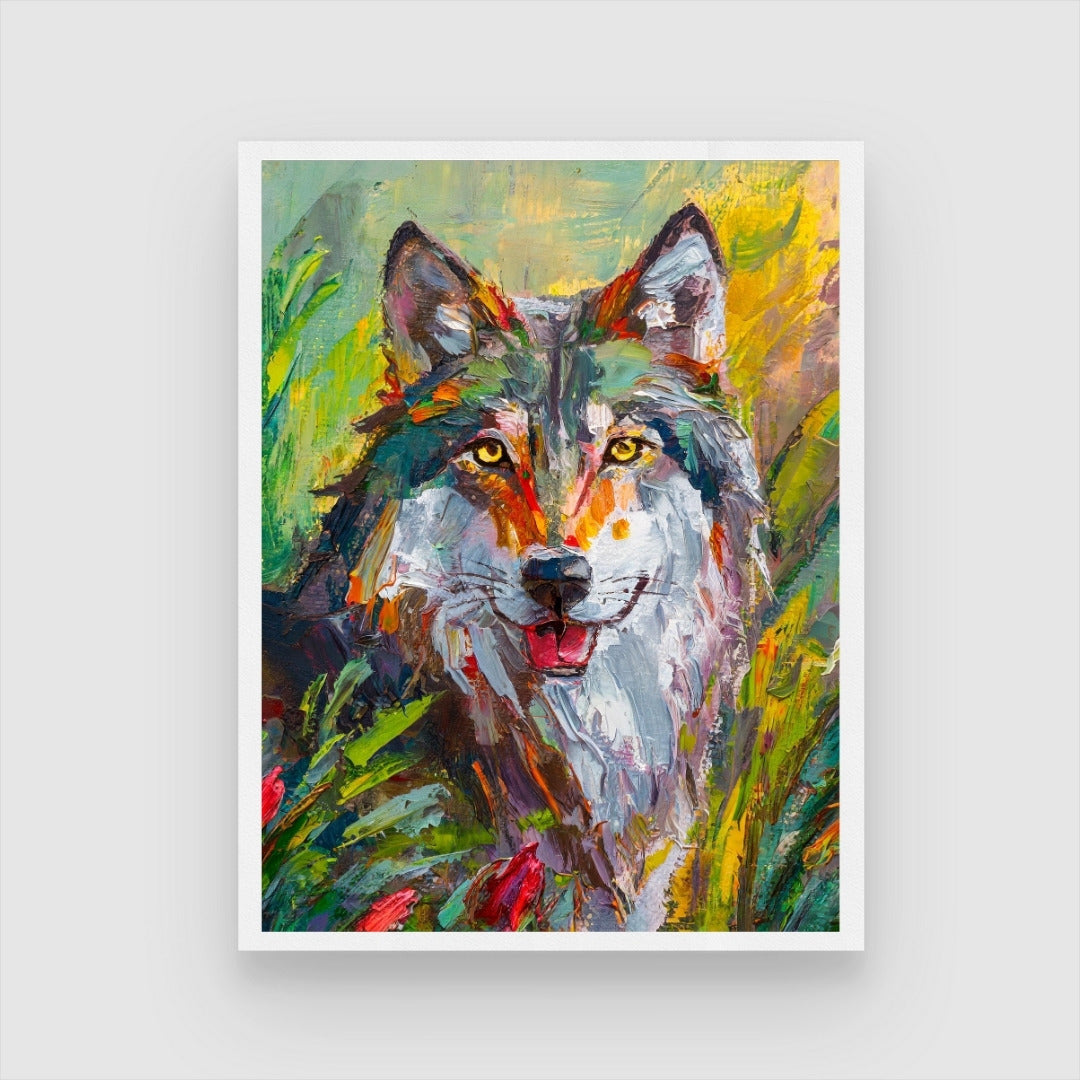 Modern Wolf Abstract Art - Unique Decor for Your Space 3 : 4 Vertical New Premium Wall Art Canvas by MeriDeewar