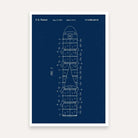 Modular Ship Patent Print | Vertical Blueprint Framed Wall Art 2 : 3 Vertical Premium Wall Art Canvas by MeriDeewar