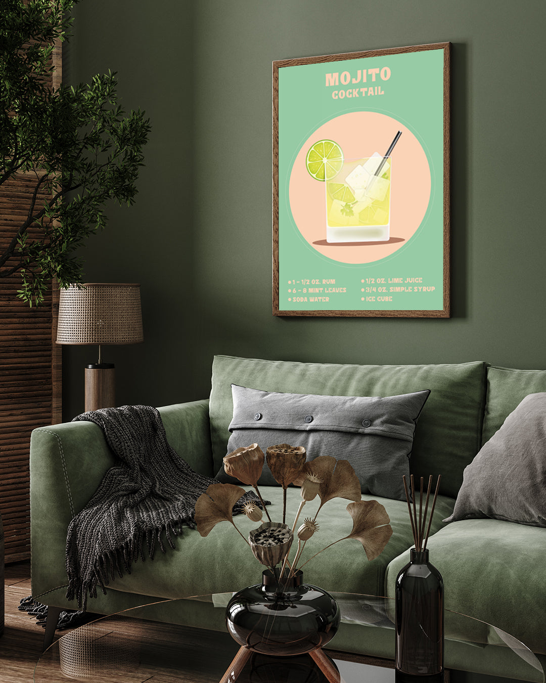 Mojito - Poster 3 : 4 Vertical New Premium Wall Art Canvas by MeriDeewar