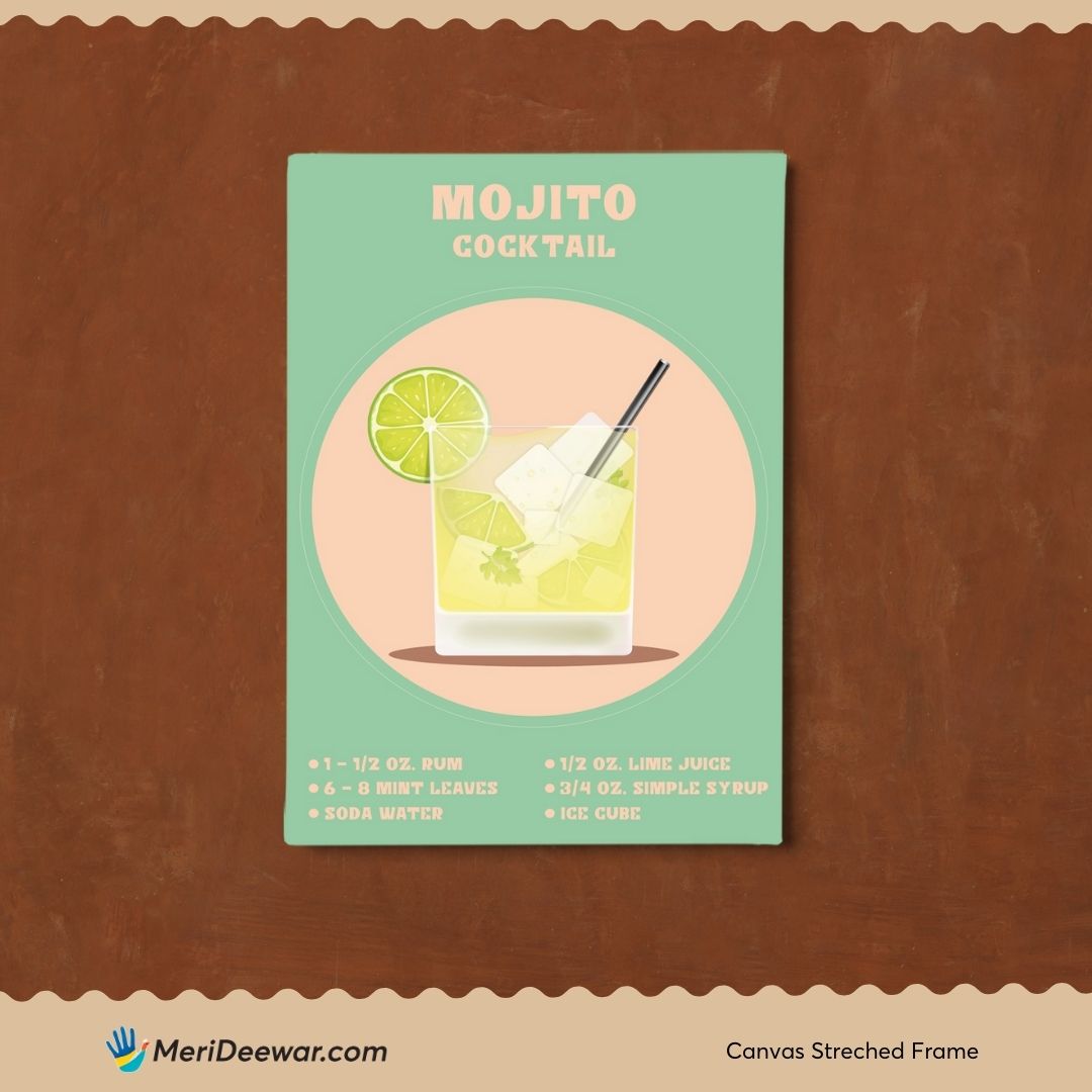 Mojito - Poster 3 : 4 Vertical New Premium Wall Art Canvas by MeriDeewar