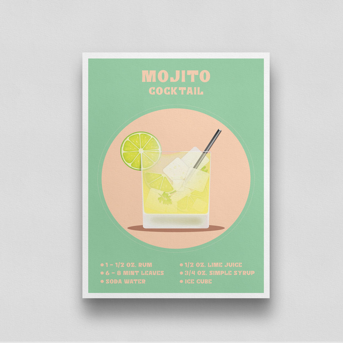 Mojito - Poster 3 : 4 Vertical New Premium Wall Art Canvas by MeriDeewar