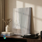 Monsoon Linen | Soft Grey Tonal Abstract Wall Art 3 : 4 Vertical Premium Wall Art Canvas by MeriDeewar