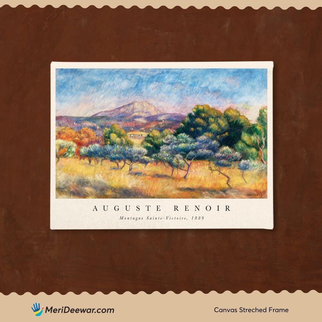 Montagne Sainte-Victoire Painting by Pierre-Auguste Renoir 3 : 4 Horizontal New Premium Wall Art Canvas by MeriDeewar