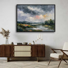 "Moody Rainstorm Landscape" Modern Abstract Giclée Print | Wall Art 3 : 4 Horizontal New Premium Wall Art Canvas by MeriDeewar