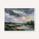 "Moody Rainstorm Landscape" Modern Abstract Giclée Print | Wall Art 3 : 4 Horizontal New Premium Wall Art Canvas by MeriDeewar