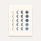 Moon Phases Wall Painting for Bedroom | Boho Blue Celestial Art Print 3 : 4 Vertical Premium Wall Art Canvas by MeriDeewar