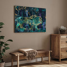 Moonlit Majesty — Lion in Forest Canvas Wall Art 2 : 3 Horizontal Premium Wall Art Canvas by MeriDeewar