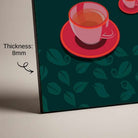 "Morning Brew" Minimalist Tea & Coffee Art | Vertical Borderless Art Frame Poster Premium Wall Art Canvas by MeriDeewar