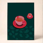 "Morning Brew" Minimalist Tea & Coffee Art | Vertical Borderless Art Frame Poster Premium Wall Art Canvas by MeriDeewar