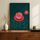 "Morning Brew" Minimalist Tea & Coffee Art | Vertical Borderless Art Frame Poster Premium Wall Art Canvas by MeriDeewar