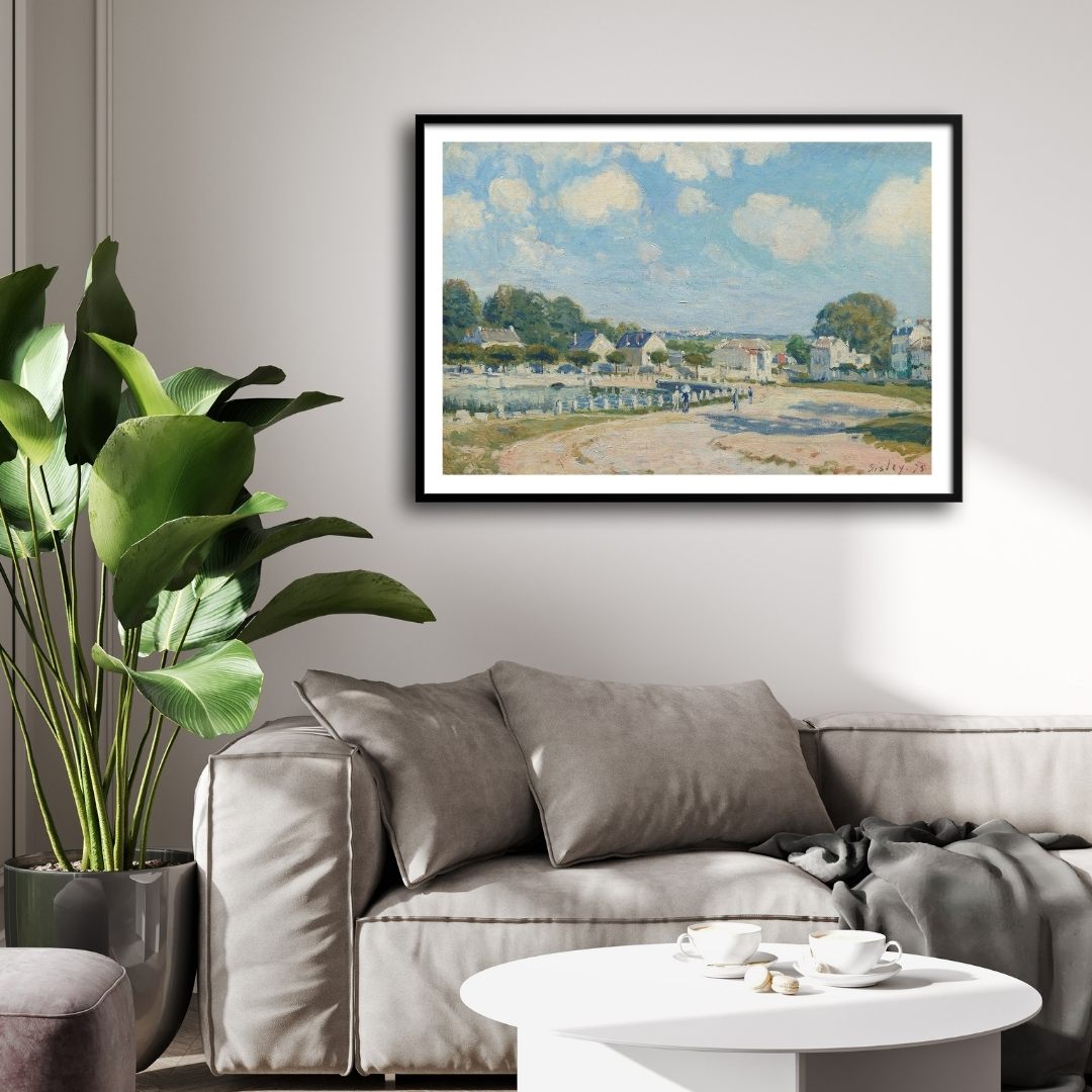 Morning in Montigny – French Village Impressionist Canvas 2 : 3 Horizontal Premium Wall Art Canvas by MeriDeewar