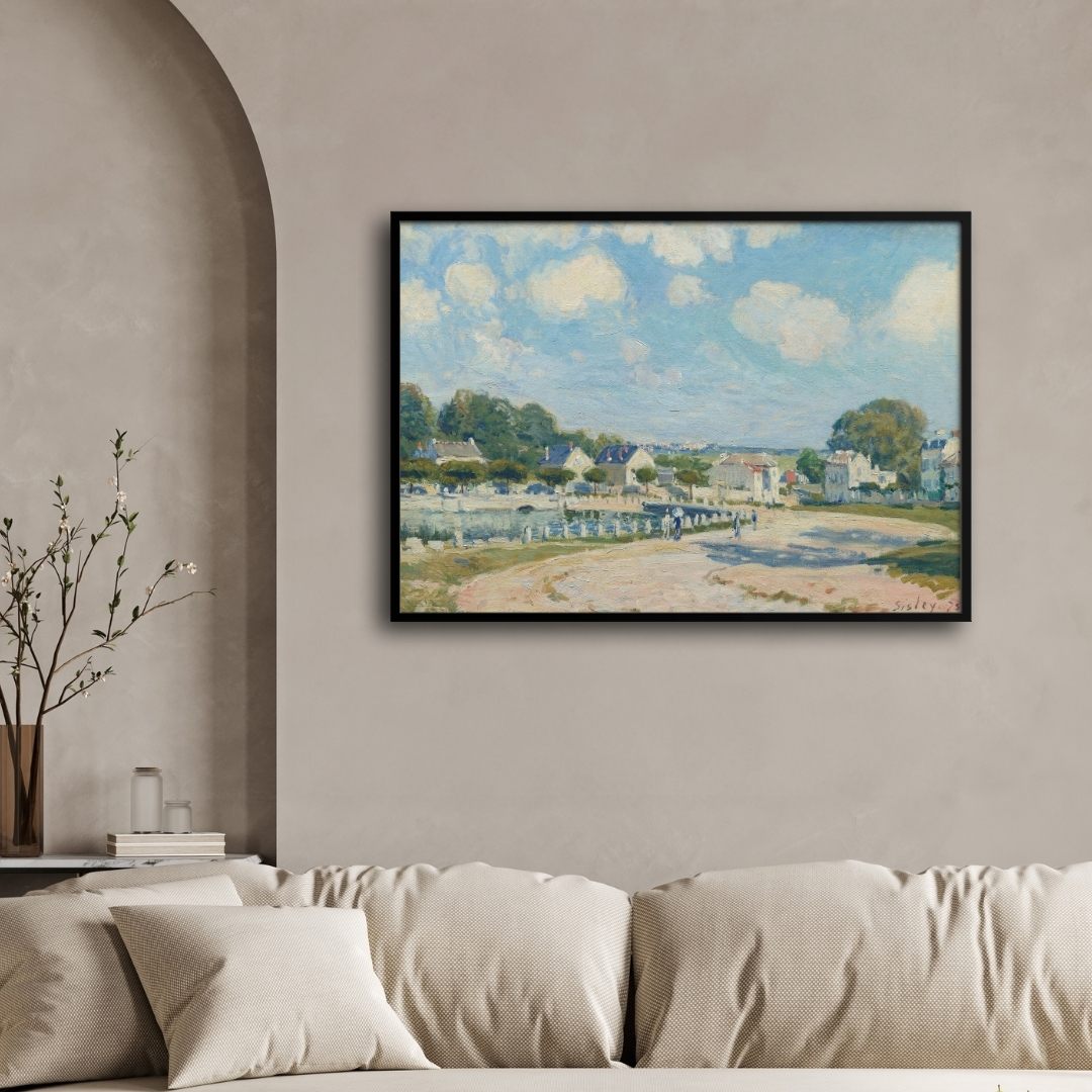 Morning in Montigny – French Village Impressionist Canvas 2 : 3 Horizontal Premium Wall Art Canvas by MeriDeewar
