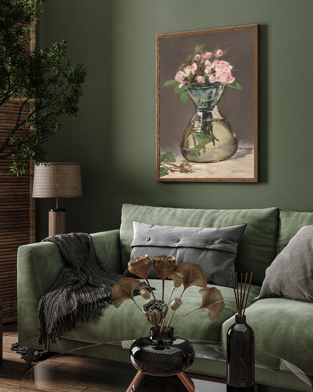Moss Roses in a Vase by Édouard Manet 3 : 4 Vertical New Premium Wall Art Canvas by MeriDeewar