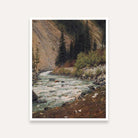 Mountain River Scenery Painting for Living Room | Kashmir Nature Wall Art | Giclée Print 3 : 4 Vertical Premium Wall Art Canvas by MeriDeewar