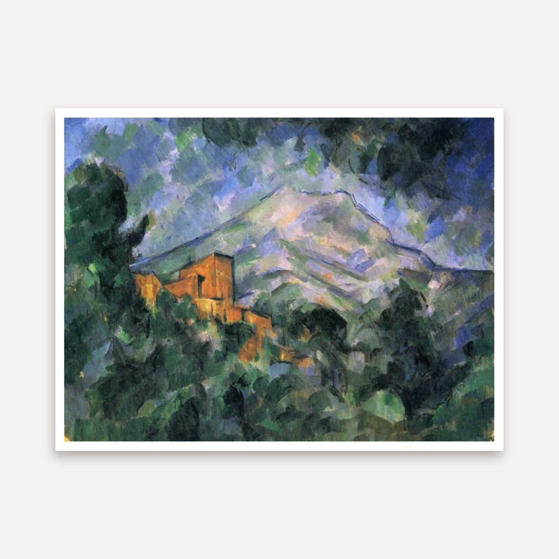 Mountain Scenery Painting for Living Room | Cézanne Nature Wall Art | Giclée Fine Art Print 4 : 3 Horizontal Premium Wall Art Canvas by MeriDeewar