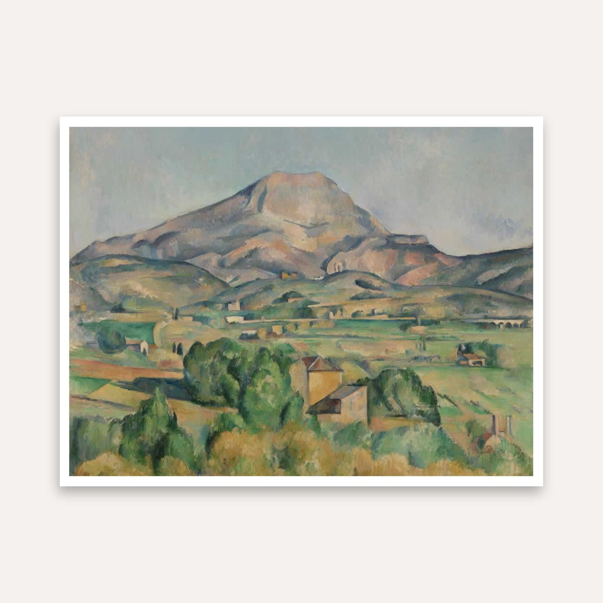 Mountain Scenery Painting for Living Room | Cézanne Nature Wall Art | Giclée Print 5 : 4 Horizontal Premium Wall Art Canvas by MeriDeewar