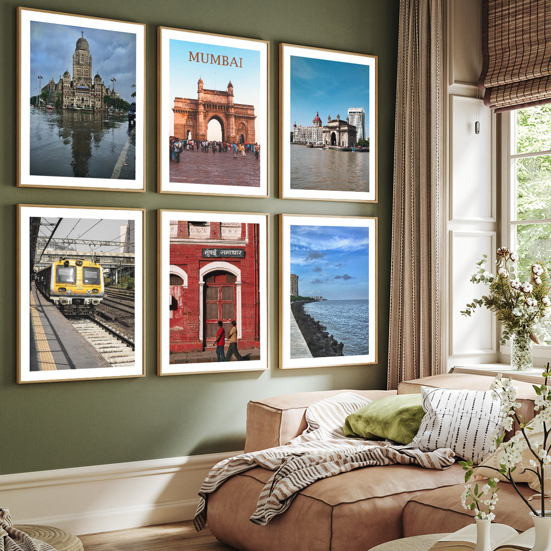 Mumbai wall Art Set Of 6 Walls Premium Wall Art Canvas by MeriDeewar