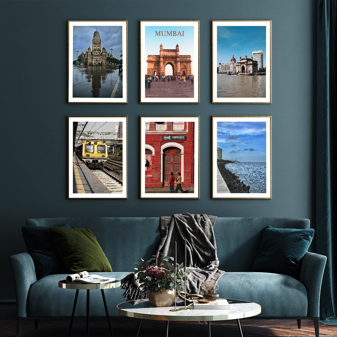 Mumbai wall Art Set Of 6 Walls Premium Wall Art Canvas by MeriDeewar