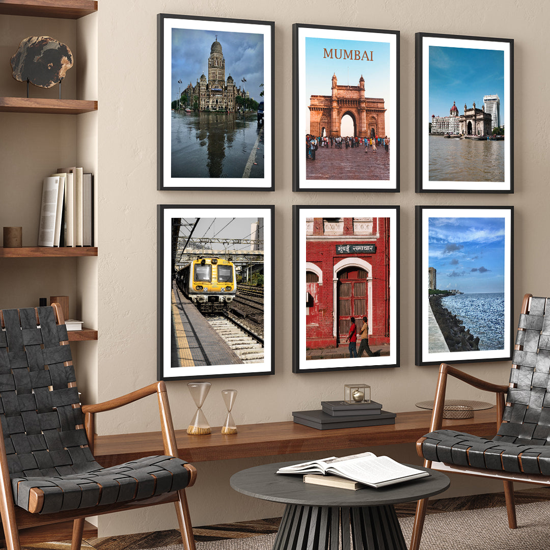Mumbai wall Art Set Of 6 Walls Premium Wall Art Canvas by MeriDeewar