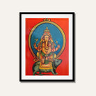 Mushka Ganpati Painting – Lord Ganesha With His Vahana | MeriDeewar.com 2 : 3 Vertical Premium Wall Art Canvas by MeriDeewar