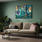 Mystic Guardian — Lion Canvas Wall Art with Golden Accents 2 : 3 Horizontal Premium Wall Art Canvas by MeriDeewar