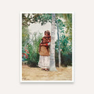Nature Painting for Living Room – Girl Under Palm Tree | Winslow Homer Wall Art Print 4 :5 Vertical Premium Wall Art Canvas by MeriDeewar