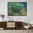 Nature Painting for Living Room – Van Gogh Lilac Bush | Floral Wall Art Print 4 : 3 Horizontal Premium Wall Art Canvas by MeriDeewar