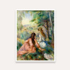 Nature Scenery Painting for Living Room – Girls in Meadow | Renoir Impressionist Wall Art 4 :5 Vertical Premium Wall Art Canvas by MeriDeewar