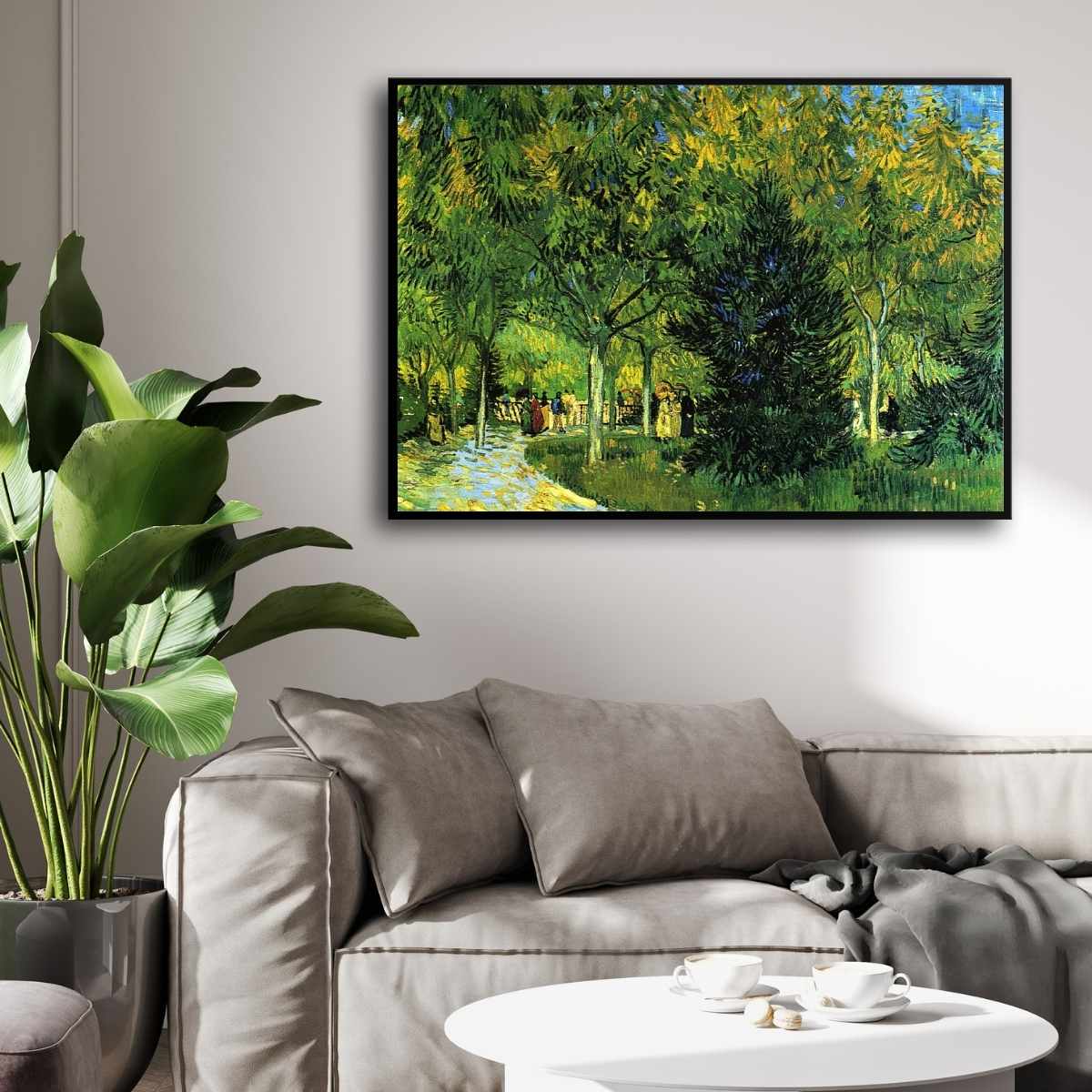 Nature Scenery Painting for Living Room – Van Gogh Avenue in the Park | Giclée Fine Art Print 4 : 3 Horizontal Premium Wall Art Canvas by MeriDeewar