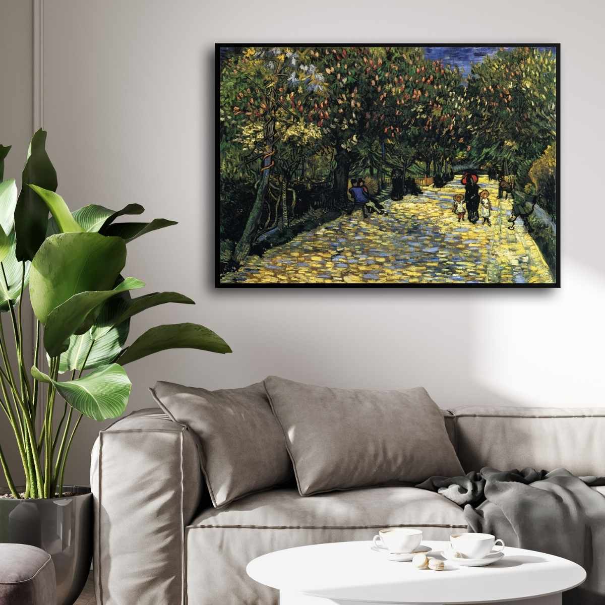 Nature Scenery Painting for Living Room – Van Gogh Chestnut Trees Avenue | Giclée Fine Art Print 4 : 3 Horizontal Premium Wall Art Canvas by MeriDeewar
