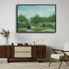 Nature Scenery Painting for Living Room | Van Gogh Couples in Park | Wall Art for Home Decor 4 : 3 Horizontal Premium Wall Art Canvas by MeriDeewar