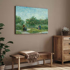 Nature Scenery Painting for Living Room | Van Gogh Couples in Park | Wall Art for Home Decor 4 :5 Vertical Premium Wall Art Canvas by MeriDeewar