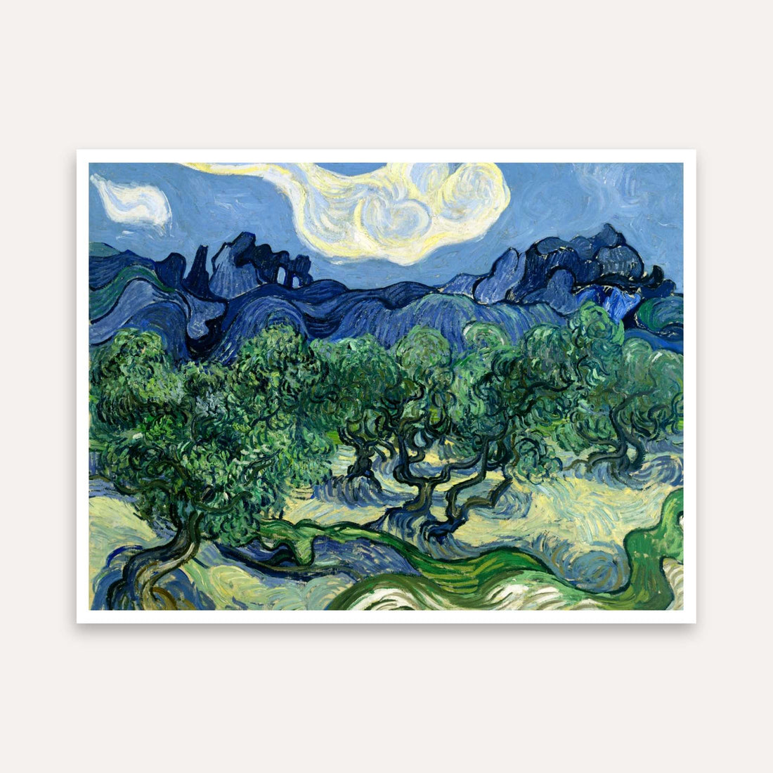 Nature Scenery Painting for Living Room – Van Gogh Olive Trees | Giclée Fine Art Print 5 : 4 Horizontal Premium Wall Art Canvas by MeriDeewar