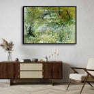 Nature Scenery Painting for Living Room – Van Gogh River Bank in Springtime | Green Wall Art 4 : 3 Horizontal Premium Wall Art Canvas by MeriDeewar