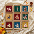 Navadurga | Nine Forms of Goddess Durga Set of 9 Framed Art. Curate Premium Wall Art Canvas by MeriDeewar