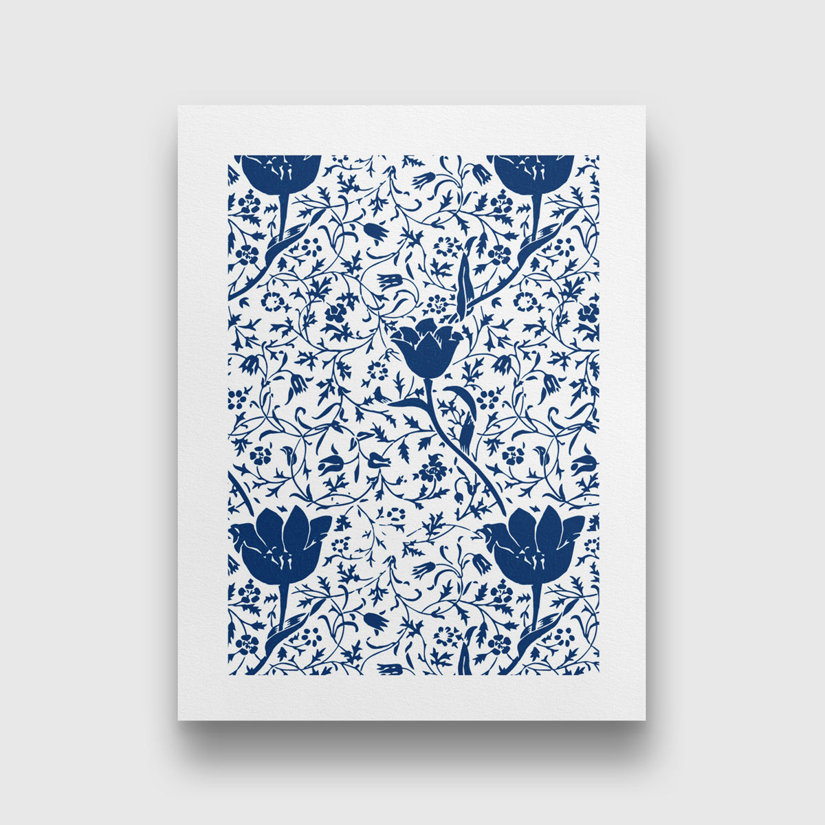 Navy Blue Botanical Wall Art Set Of 6 Paintings Walls Premium Wall Art Canvas by MeriDeewar