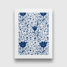 Navy Blue Botanical Wall Art Set Of 6 Paintings Walls Premium Wall Art Canvas by MeriDeewar